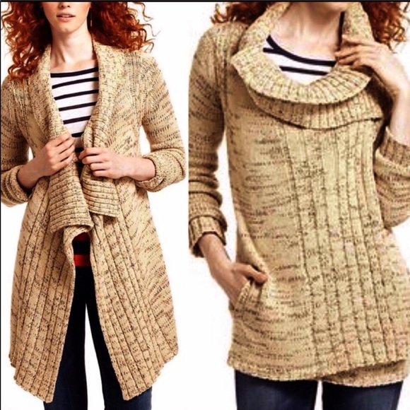 Anthropologie Sweaters - Anthropologie yellow Bird Cardigan Large